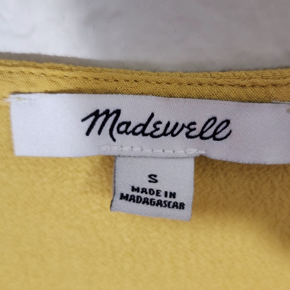 MADEWELL Women"s Top Wrap Color Mustard Size S. - Picture 2 of 10